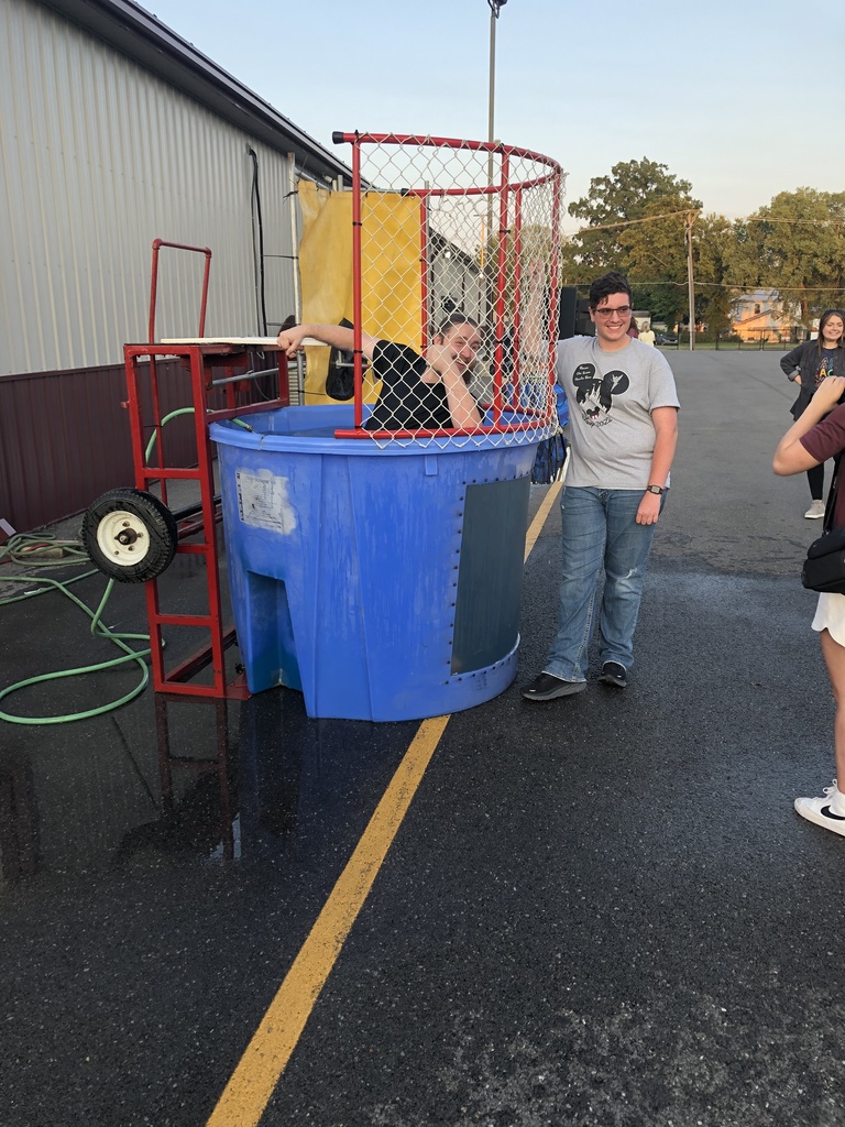 Coach Groves enjoying being in the Dunk Tank!