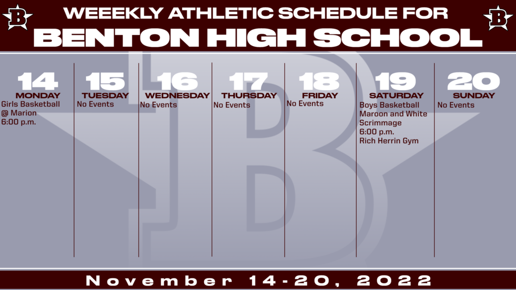 weekly athletic schedule