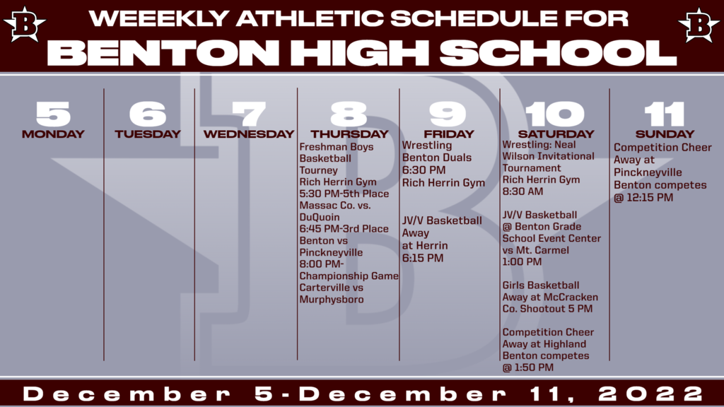 Updated Athletic Schedule