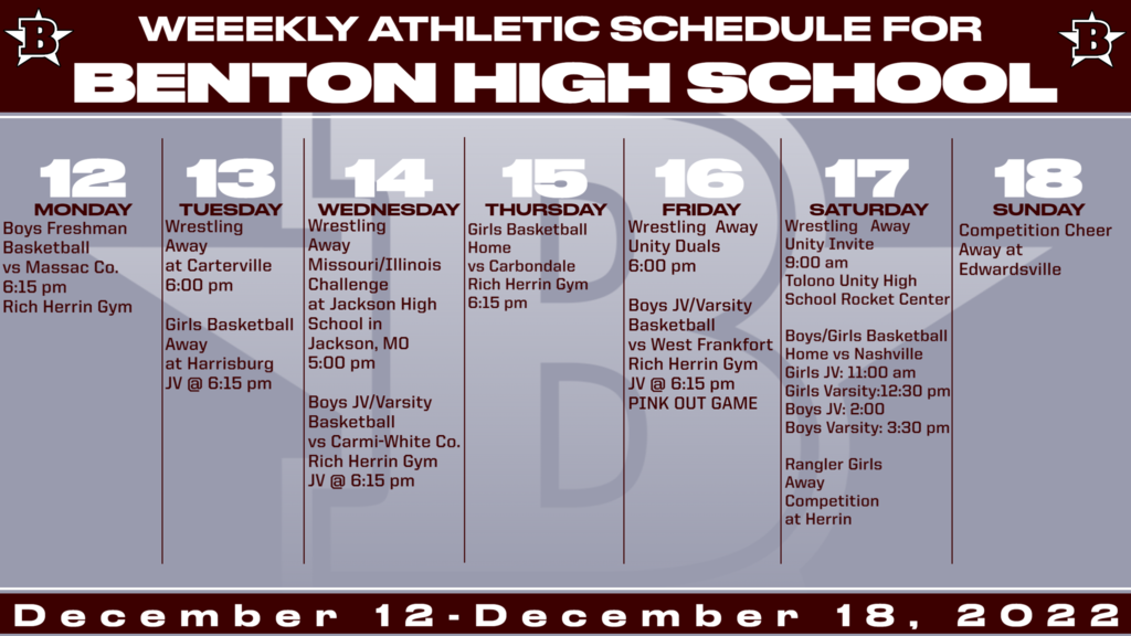 Weekly Athletic Schedule 